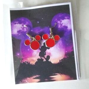 New in package, Mickey Mouse Enamel Earrings